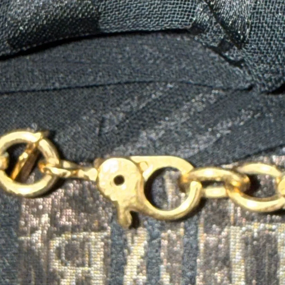 Vintage Monet 28” Black Bead Necklace Long Strand Gold Tone‎ Signed Classic